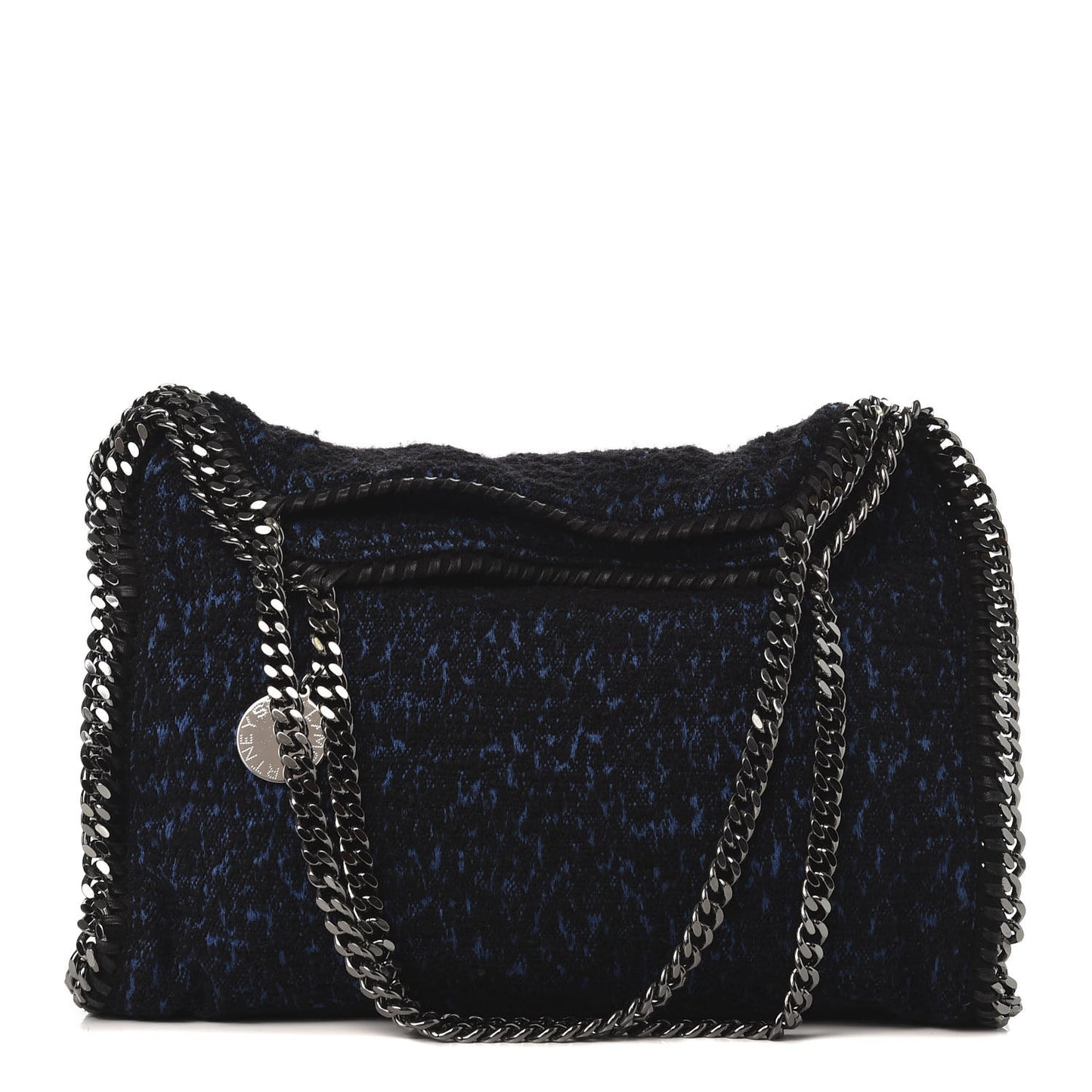 Tweed Small Falabella Fold Over Tote Royal Blue