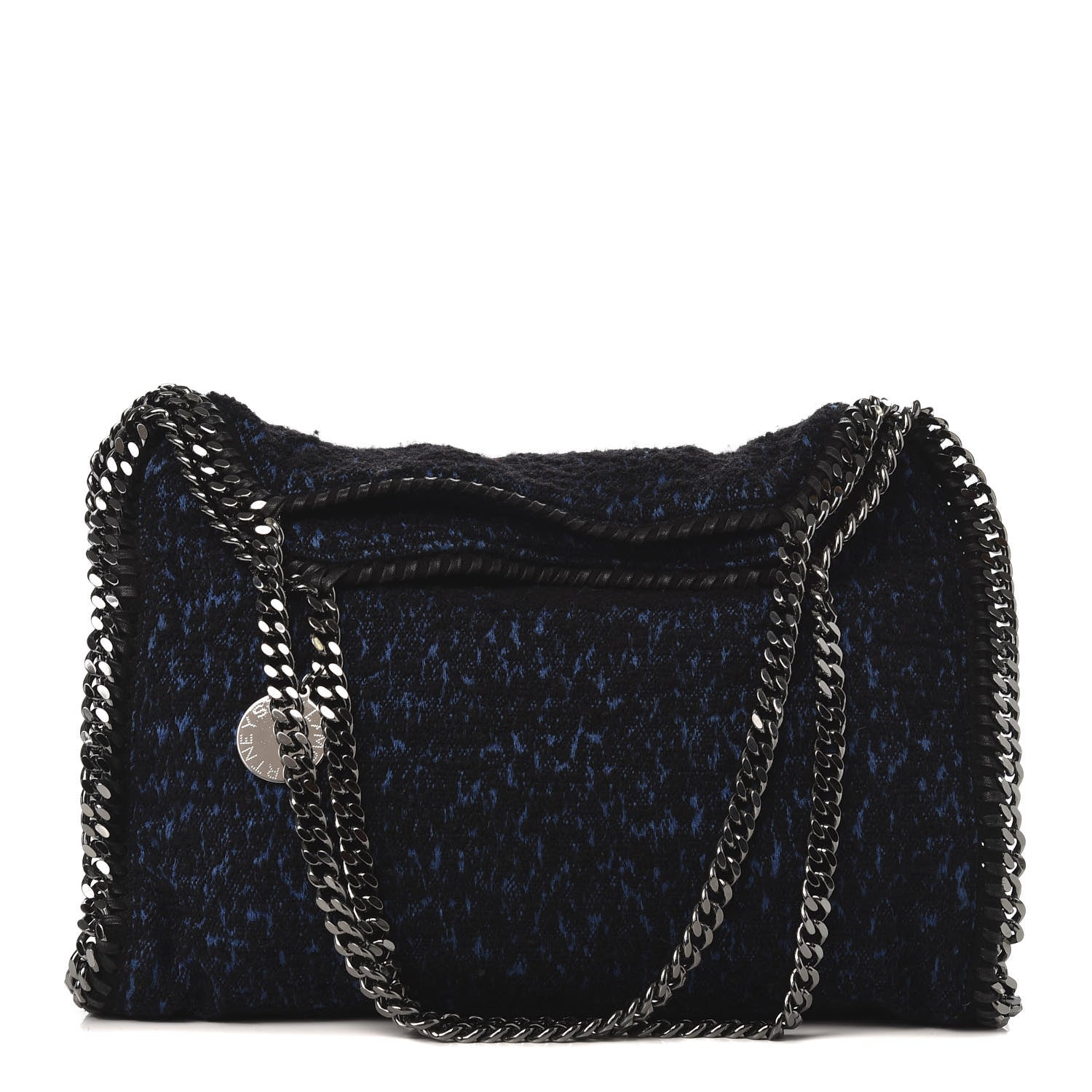 Stella McCartney Tweed Small Falabella Fold Over Tote Royal Blue 1 of 9