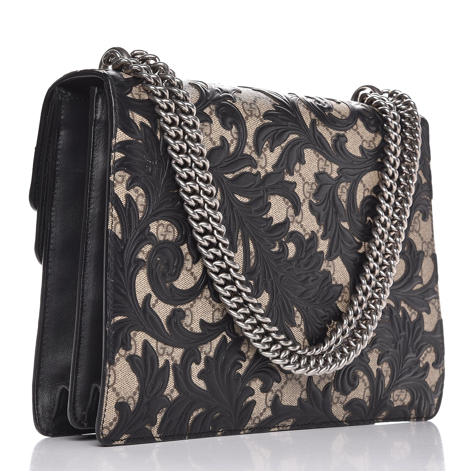 Gucci GG Supreme Monogram Arabesque Medium Dionysus Shoulder Bag Black 3 of 8