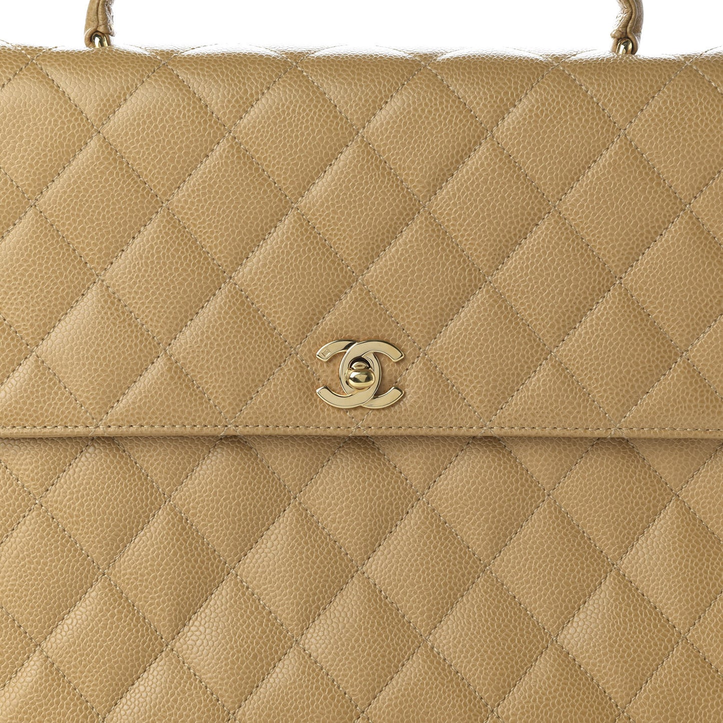 Caviar Quilted Jumbo Kelly Flap Beige