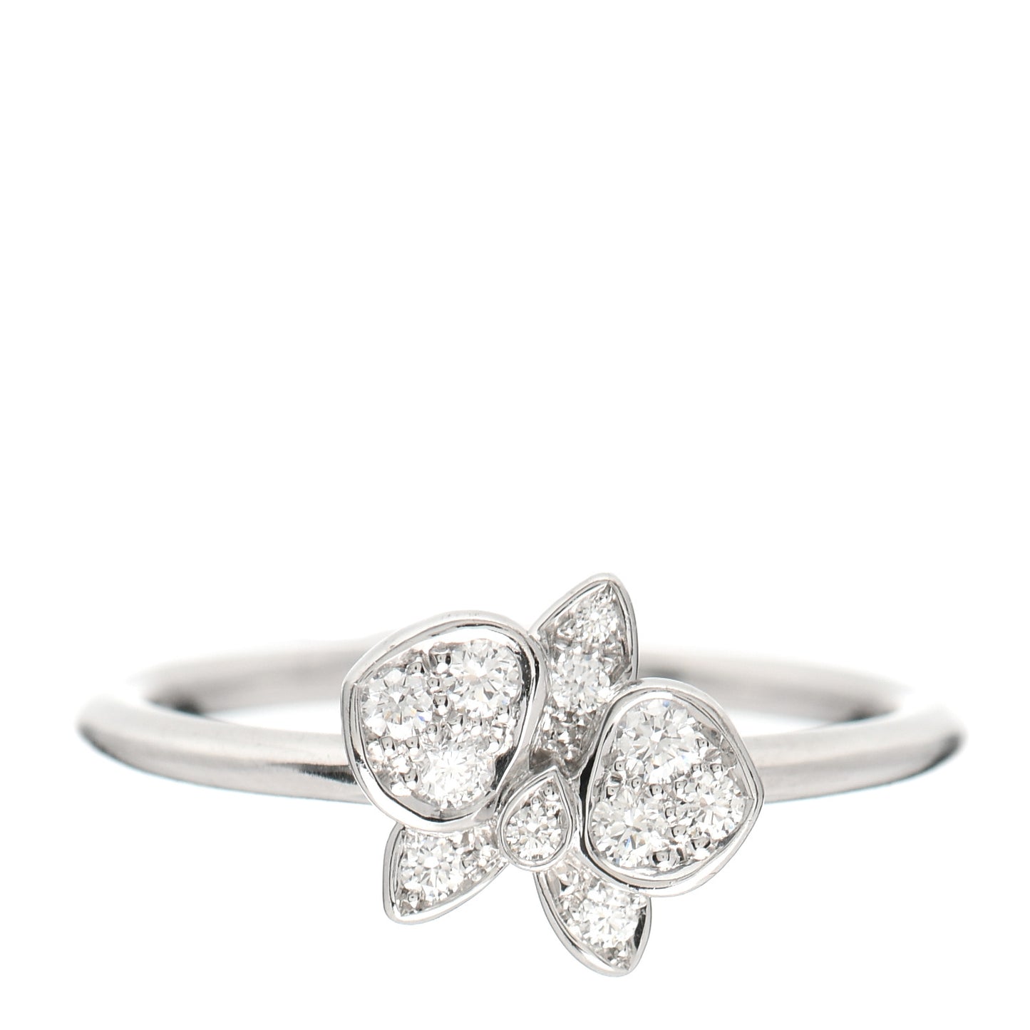 18K White Gold Diamond Caresse D'Orchidees Par Cartier Ring 52 6
