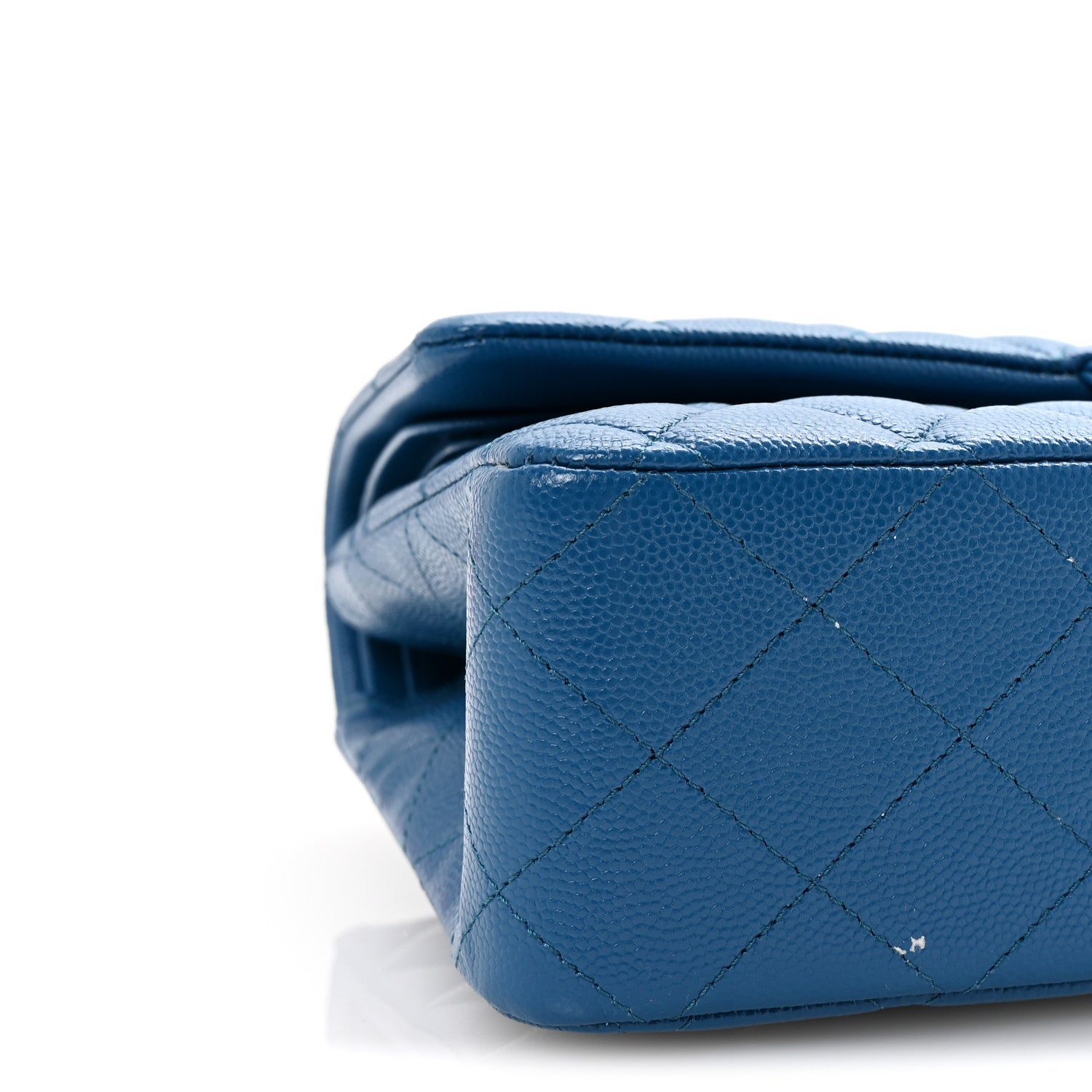 Chanel Caviar Quilted Medium Double Flap Blue 9 of 10