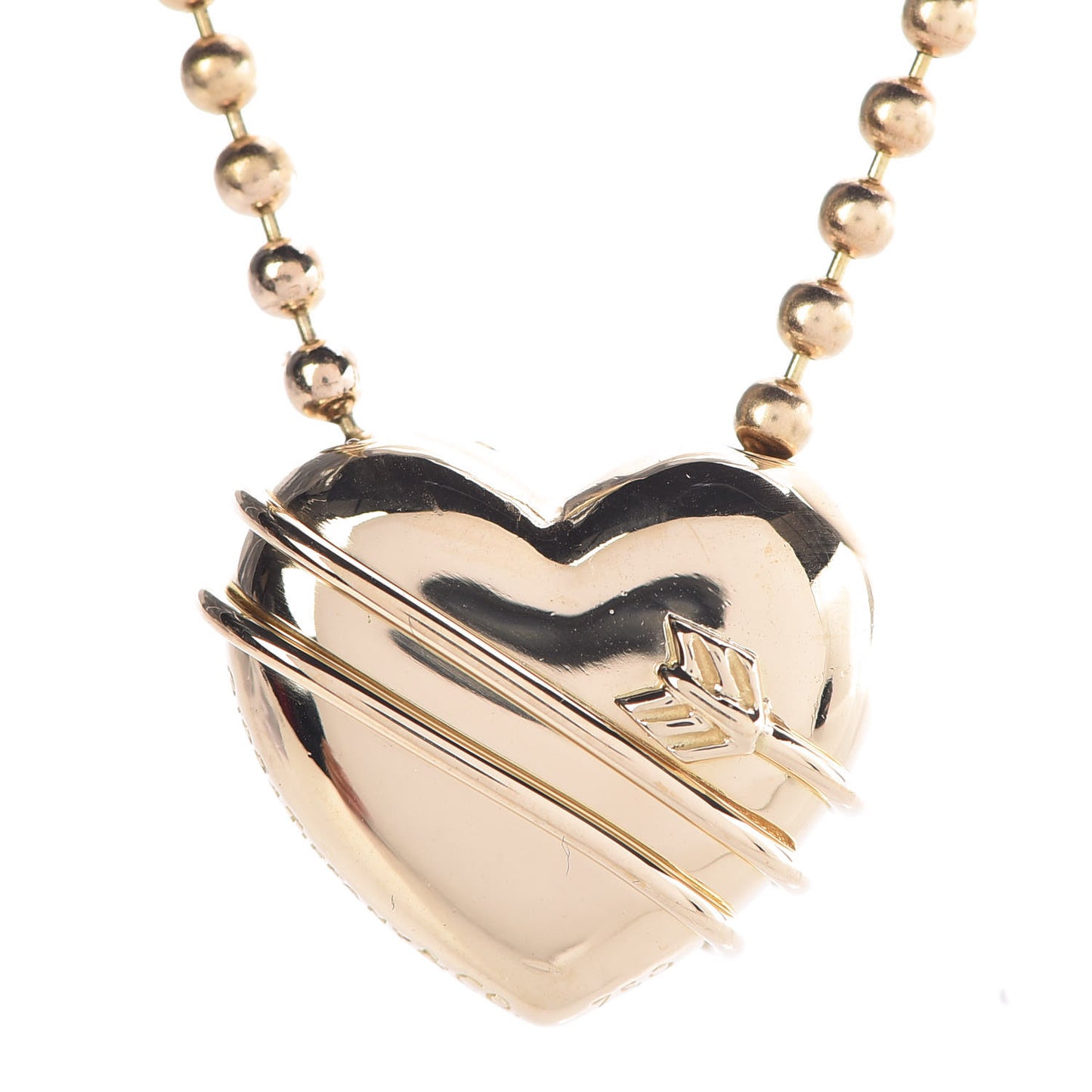 18K Yellow Gold Cupid's Arrow Heart Necklace