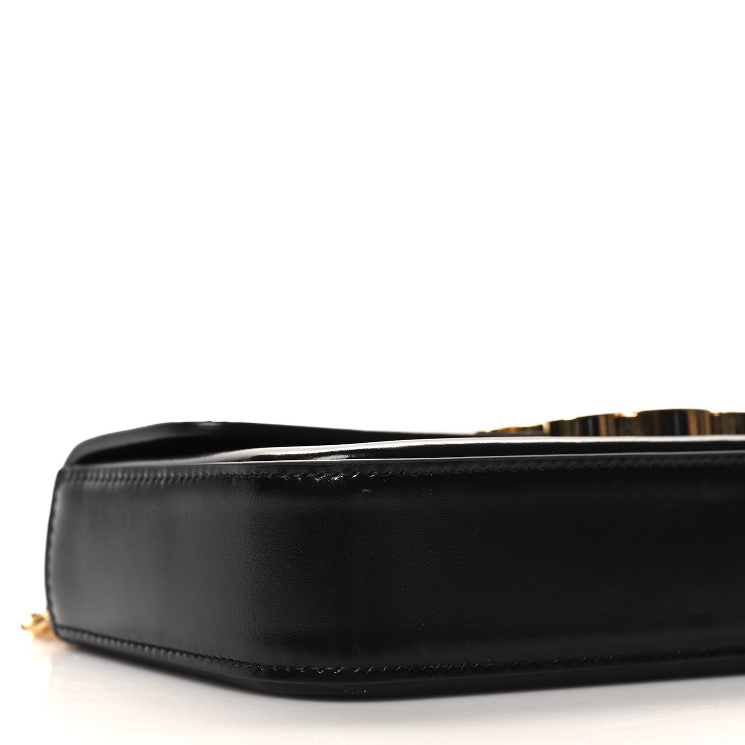 Celine Shiny Calfskin Triomphe Chain Shoulder Bag Black 9 of 10