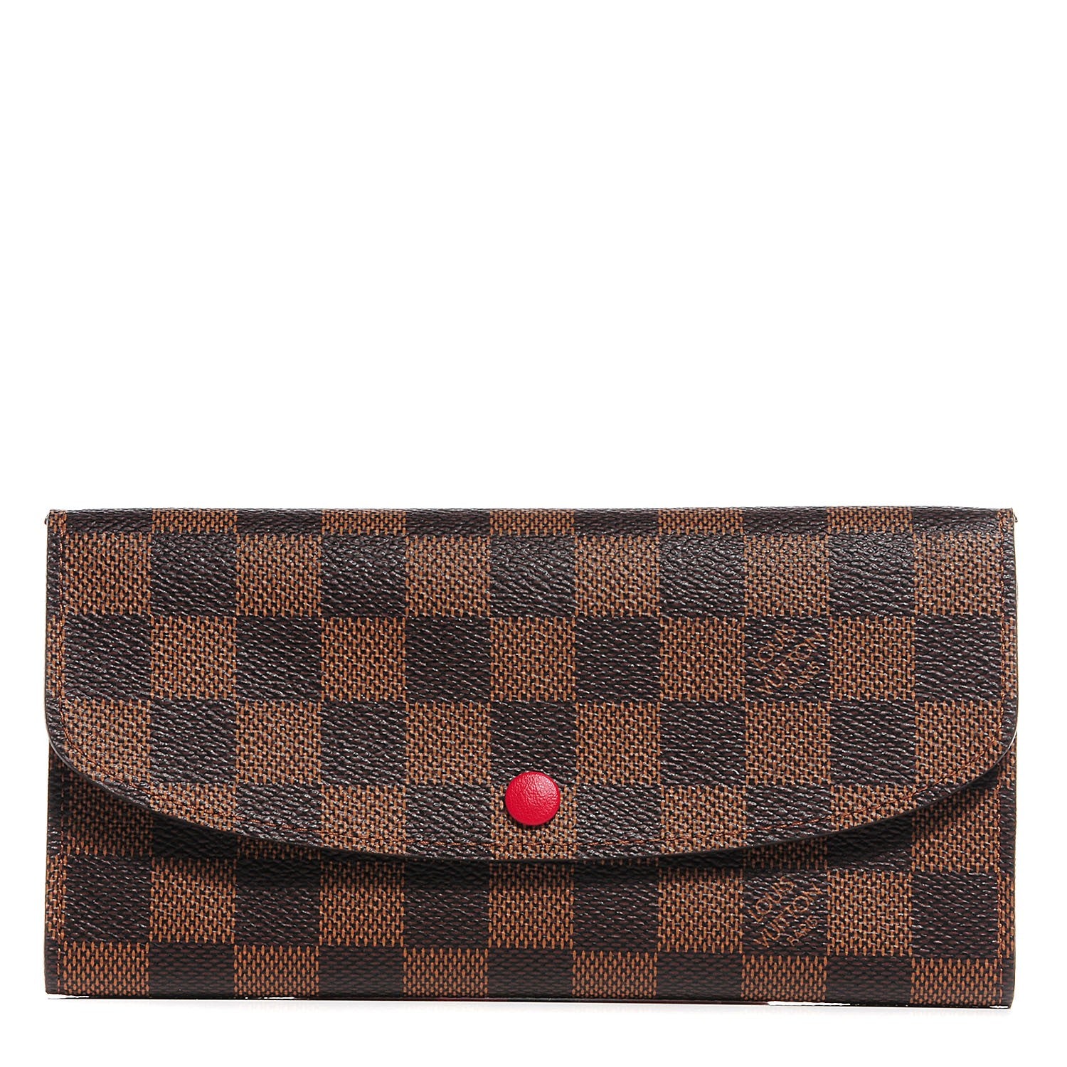 Louis Vuitton Damier Ebene Emilie Wallet Red 1 of 8