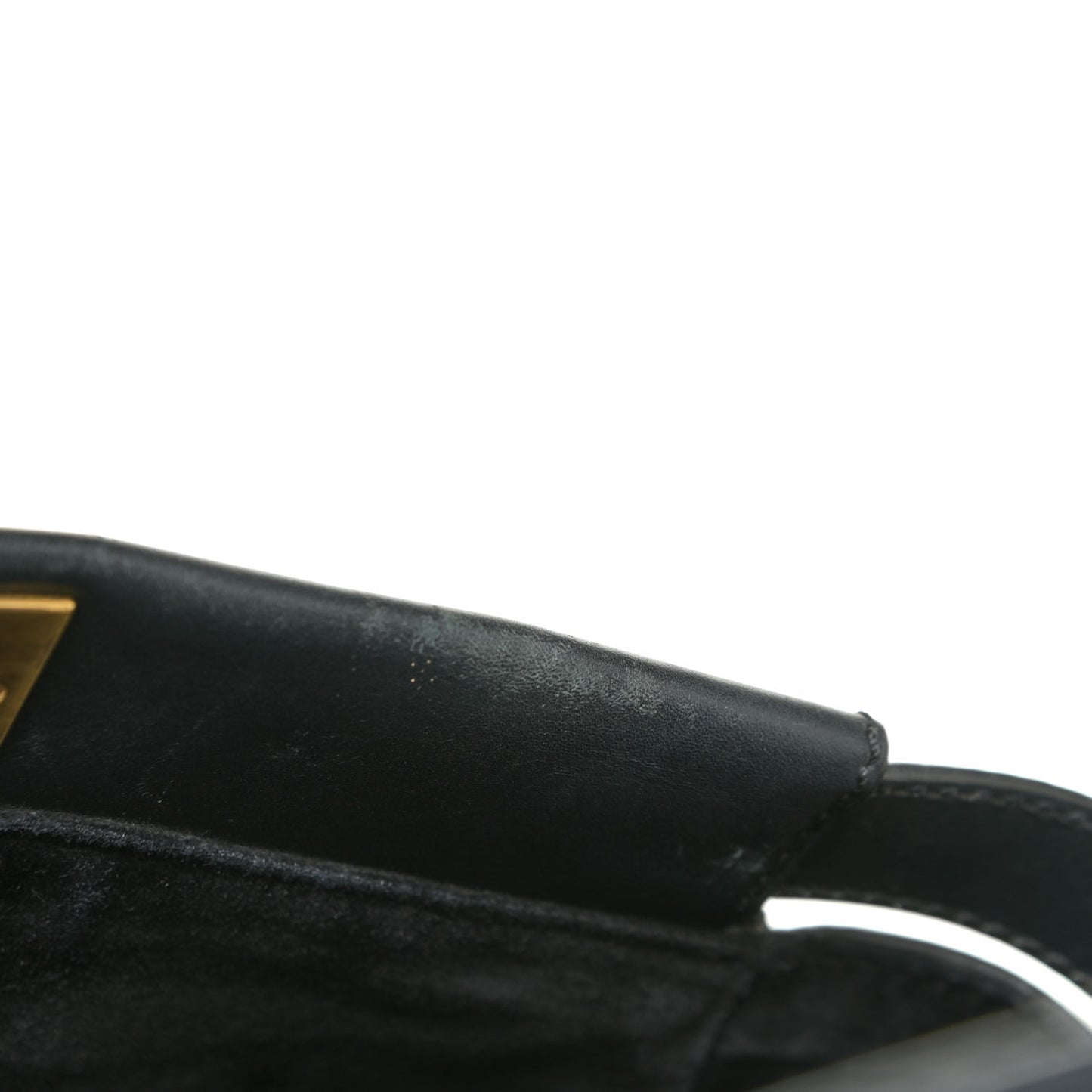 Vitello Suede Medium Peekaboo Iconic Satchel Black