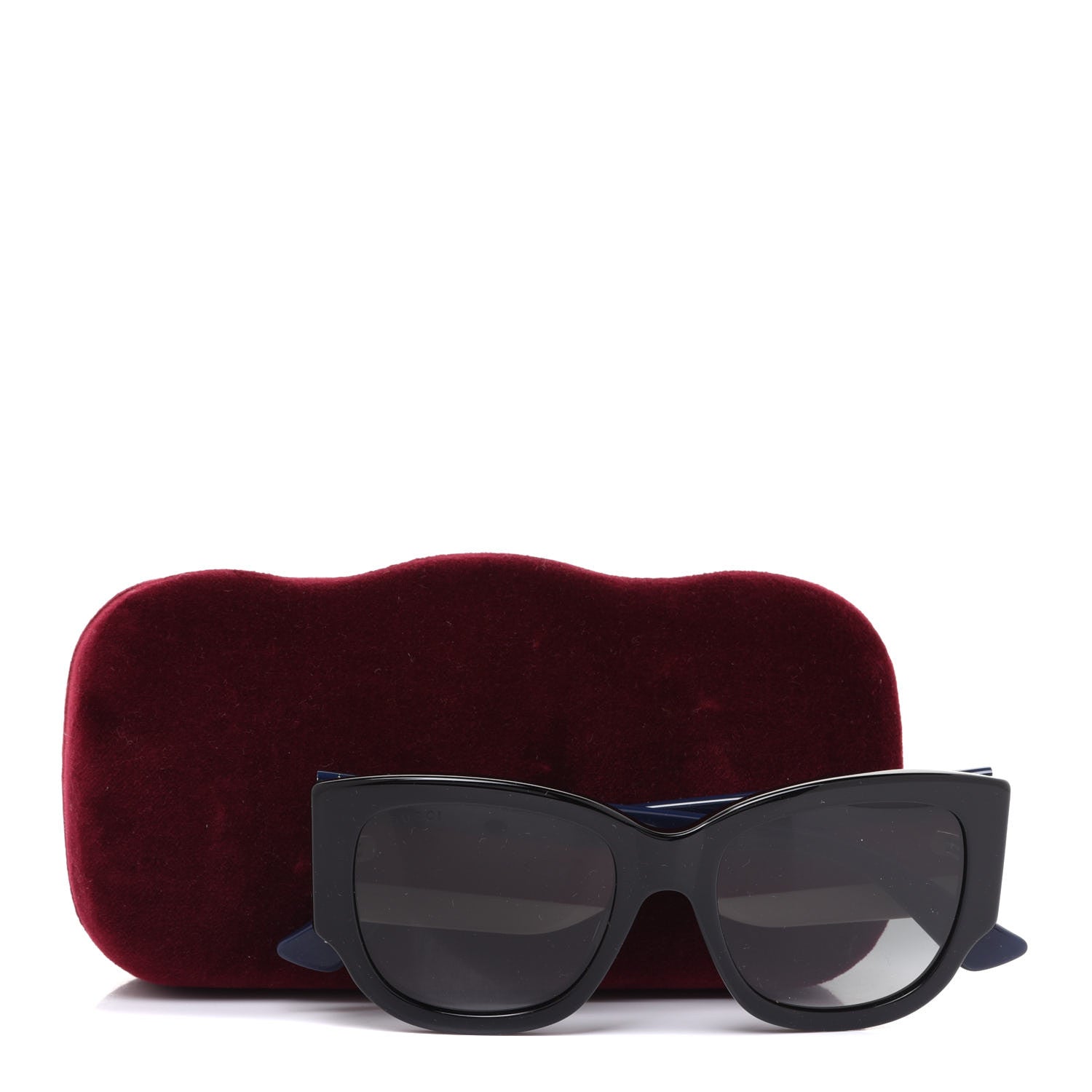 Gucci Acetate Web Oversized Frame Rectangle Sunglasses GG0276S Black Multicolor 8 of 8