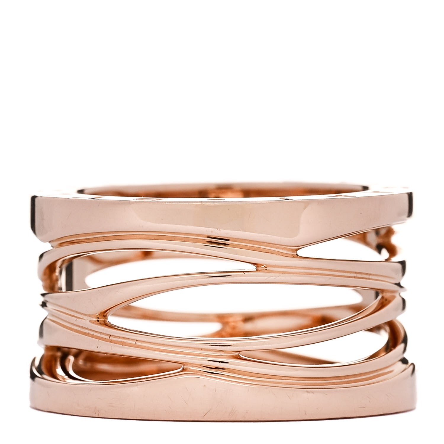 Bulgari 18K Rose Gold B.Zero1 Legend Four-Band Ring 54 6.75 1 of 6