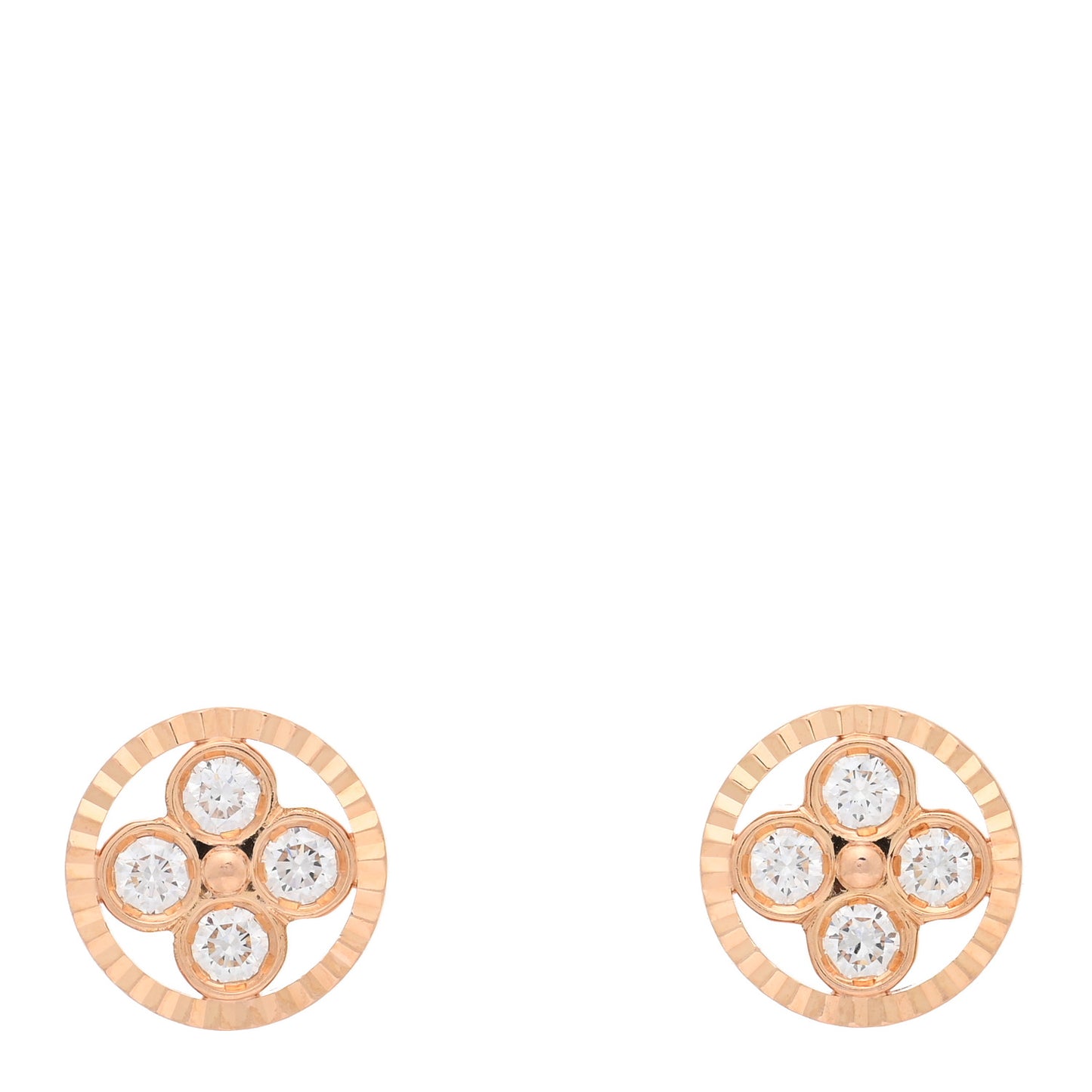 18K Pink Gold Diamond Blossom BB Earrings