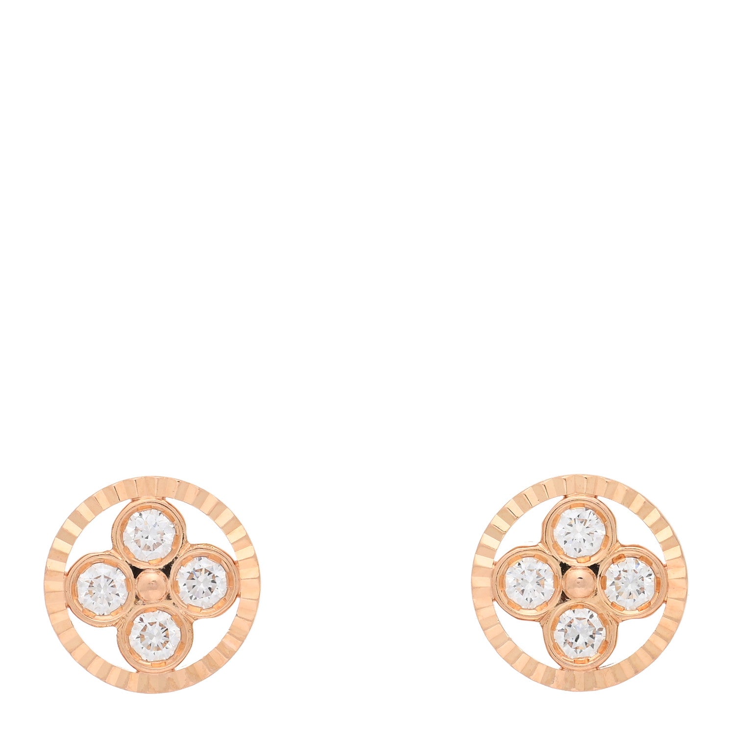 Louis Vuitton 18K Pink Gold Diamond Blossom BB Earrings 1 of 4