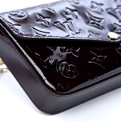 Louis Vuitton Vernis Pochette Felicie Chain Wallet Amarante 9 of 11