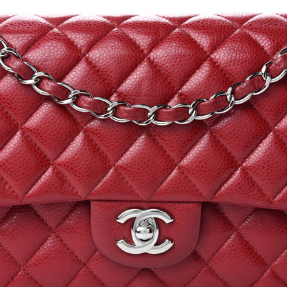 Chanel Caviar Quilted Medium Double Flap Red 12 of 13