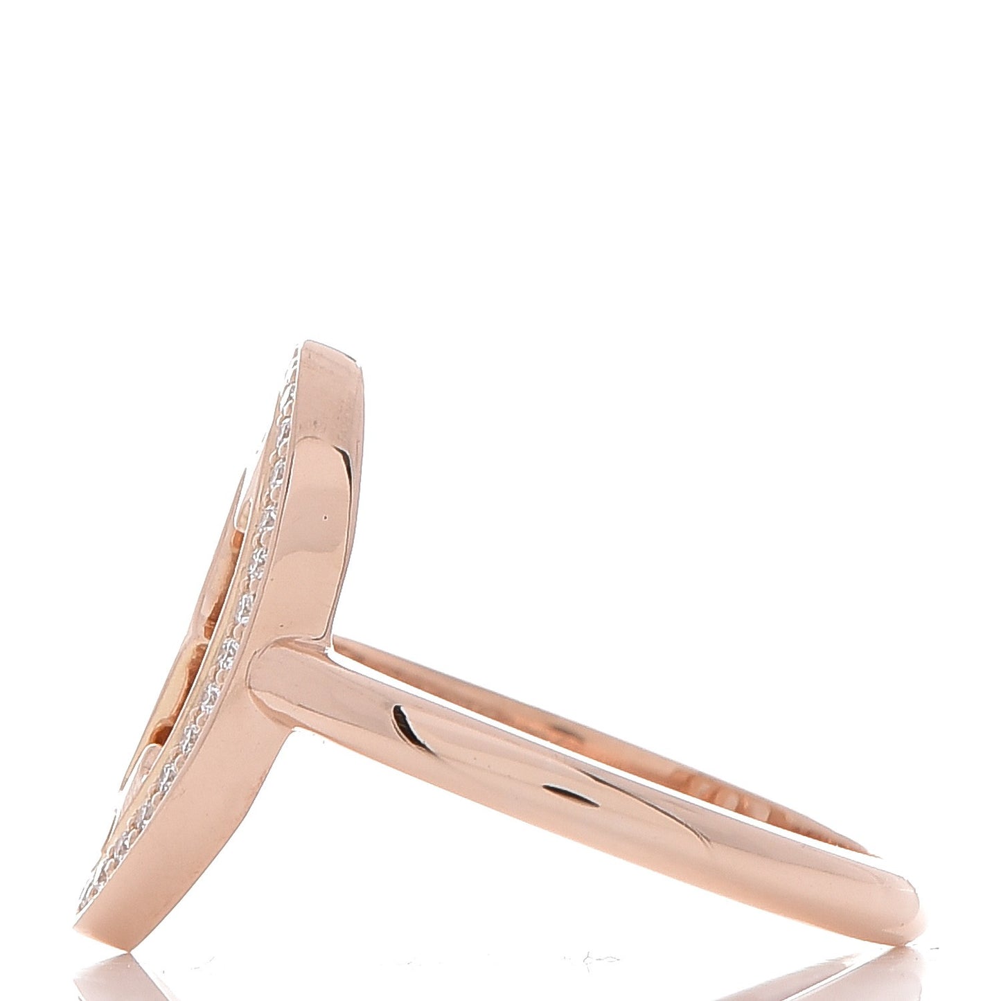 18K Pink Gold Diamond Logo Double C Ring 49 4.75