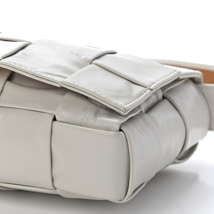 Bottega Veneta Lambskin Maxi Intrecciato Shoulder Bag Bag White 8 of 8