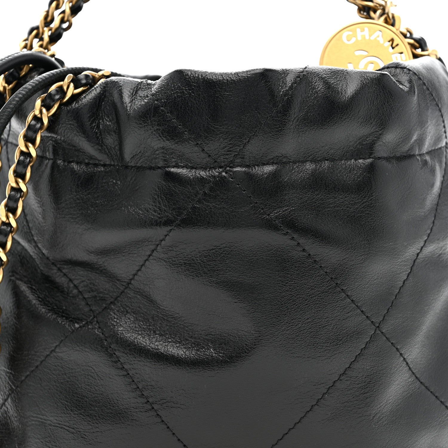Chanel Shiny Calfskin Quilted Mini Chanel 22 Black 8 of 10