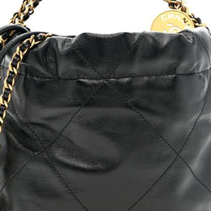 Chanel Shiny Calfskin Quilted Mini Chanel 22 Black 8 of 10