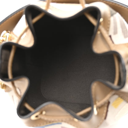Fendi Canvas Vitello King FF Embroidered Mini Mon Tresor Bucket Bag Dusty Mauve Cappuccino Multicolor 5 of 10