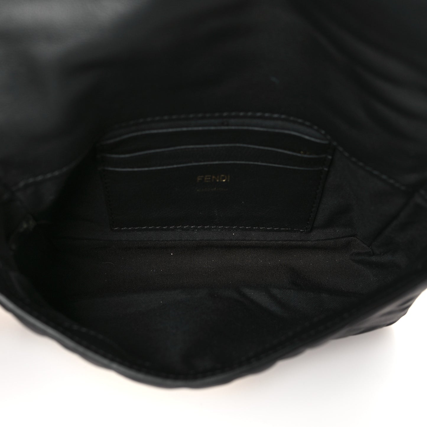 Nappa FF 1974 Embossed Mini Baguette Black