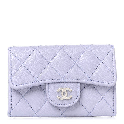 Chanel Caviar Quilted Flap Card Holder Wallet Light Purple 1 of 8