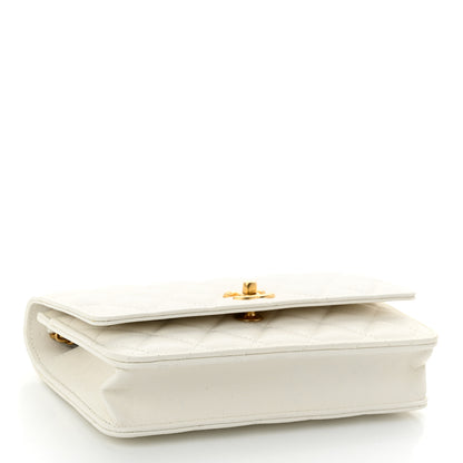 Chanel Caviar Quilted Twist Your Buttons Wallet On Chain WOC White 4 of 14