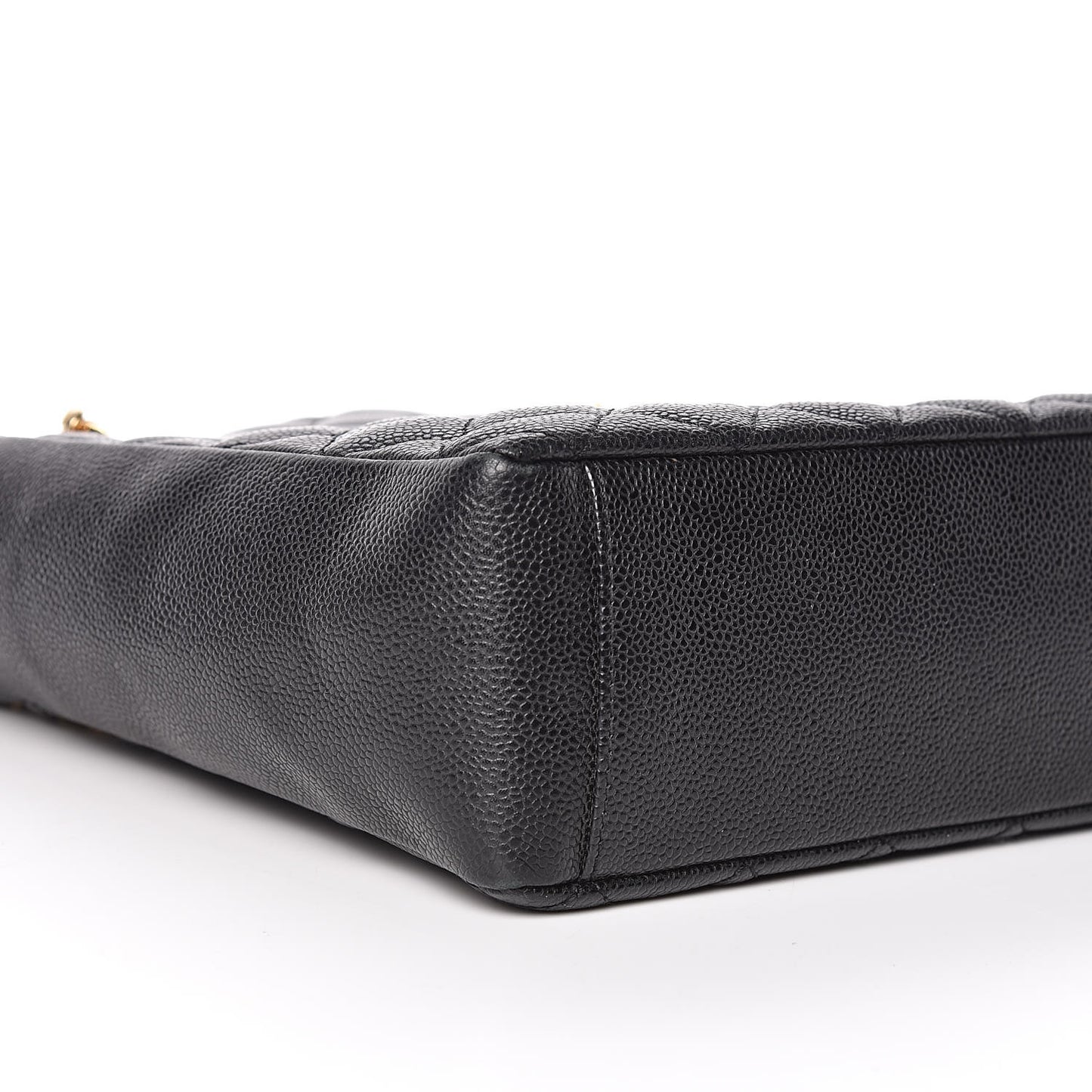 Caviar Quilted Petit Shopping Tote PST Black