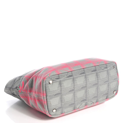 Chanel Nylon Travel Shopping Tote Pink Grey 4 of 7