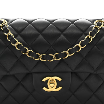 Chanel Lambskin Quilted Small Double Flap Black 8 of 14