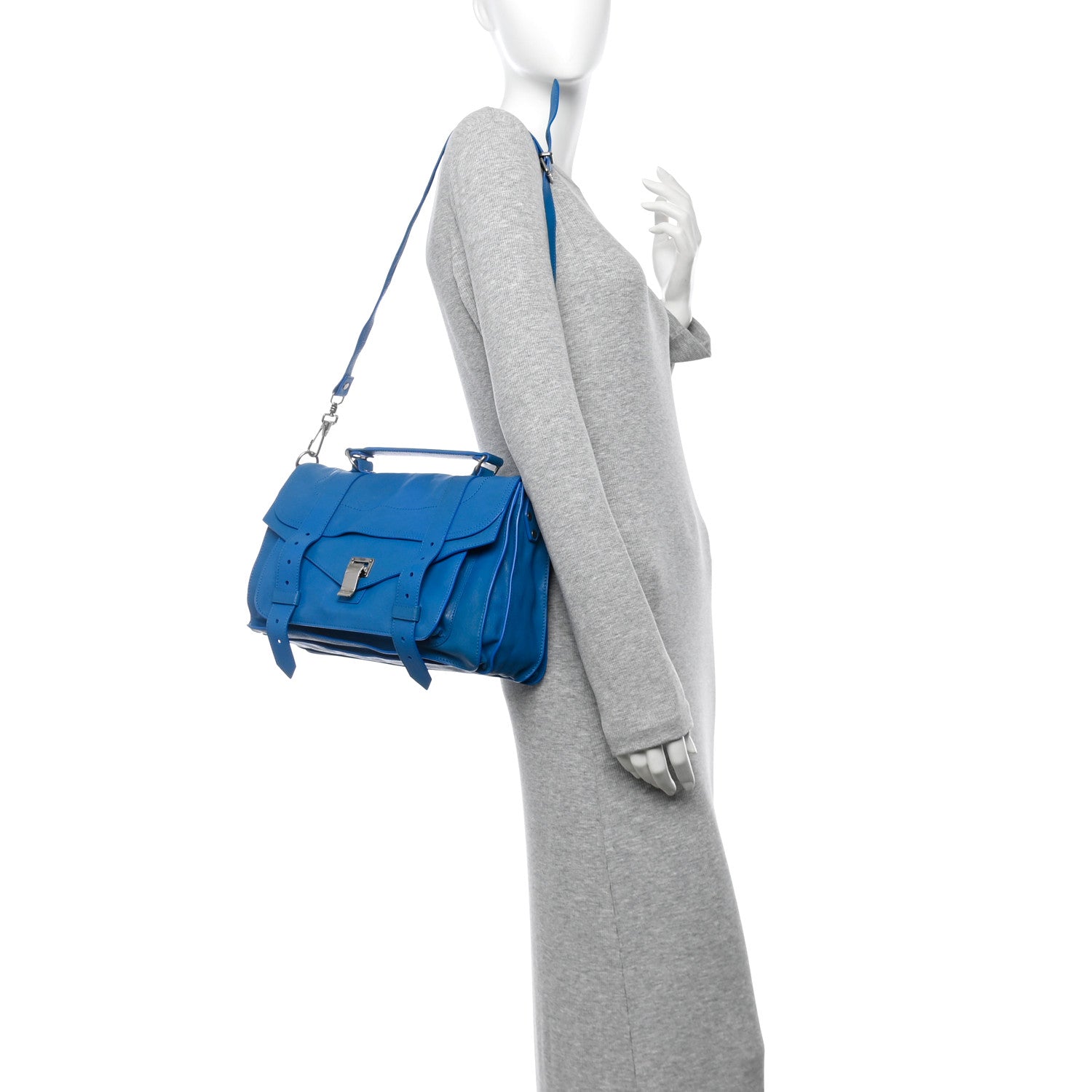 Proenza Schouler Lambskin Medium PS1 Satchel Sea Blue 2 of 10