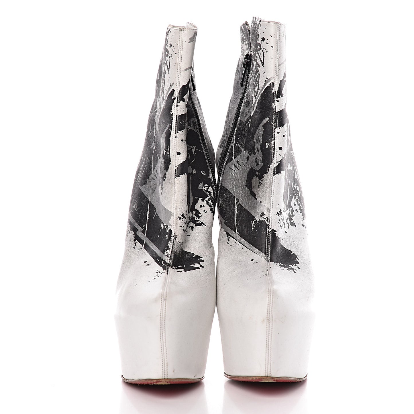 Calfskin Daf Booty Tag 160 Ankle Boots 41 White Black