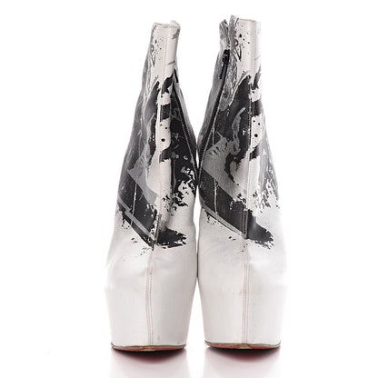 Christian Louboutin Calfskin Daf Booty Tag 160 Ankle Boots 41 White Black 2 of 11