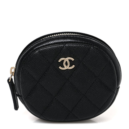 Chanel Caviar Quilted Zip Around Classic Coin Purse Black 1 of 8