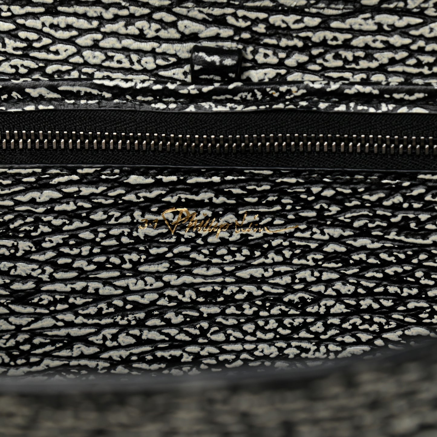 Textured Calfskin Medium Pashli Satchel Black Cream