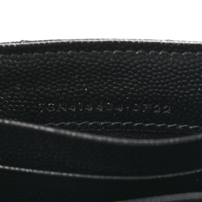 Saint Laurent Grain De Poudre Matelasse Chevron Small Monogram Envelope Wallet Black 7 of 9
