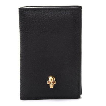 Alexander McQueen Grained Calfskin Skull Card Holder Black 1 of 8