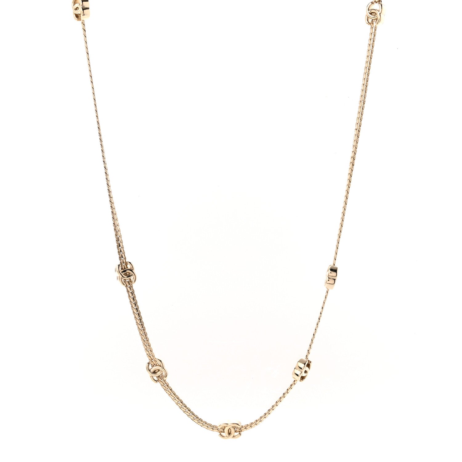 Chanel Metal CC Short Chain Necklace Gold 1 of 7
