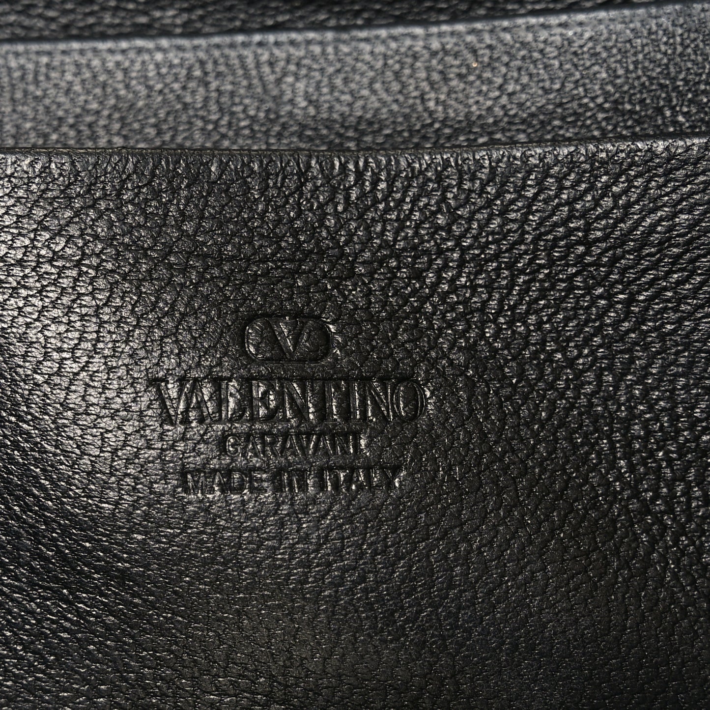 Grainy Calfskin Mini Rockstud Shopping Bag Black