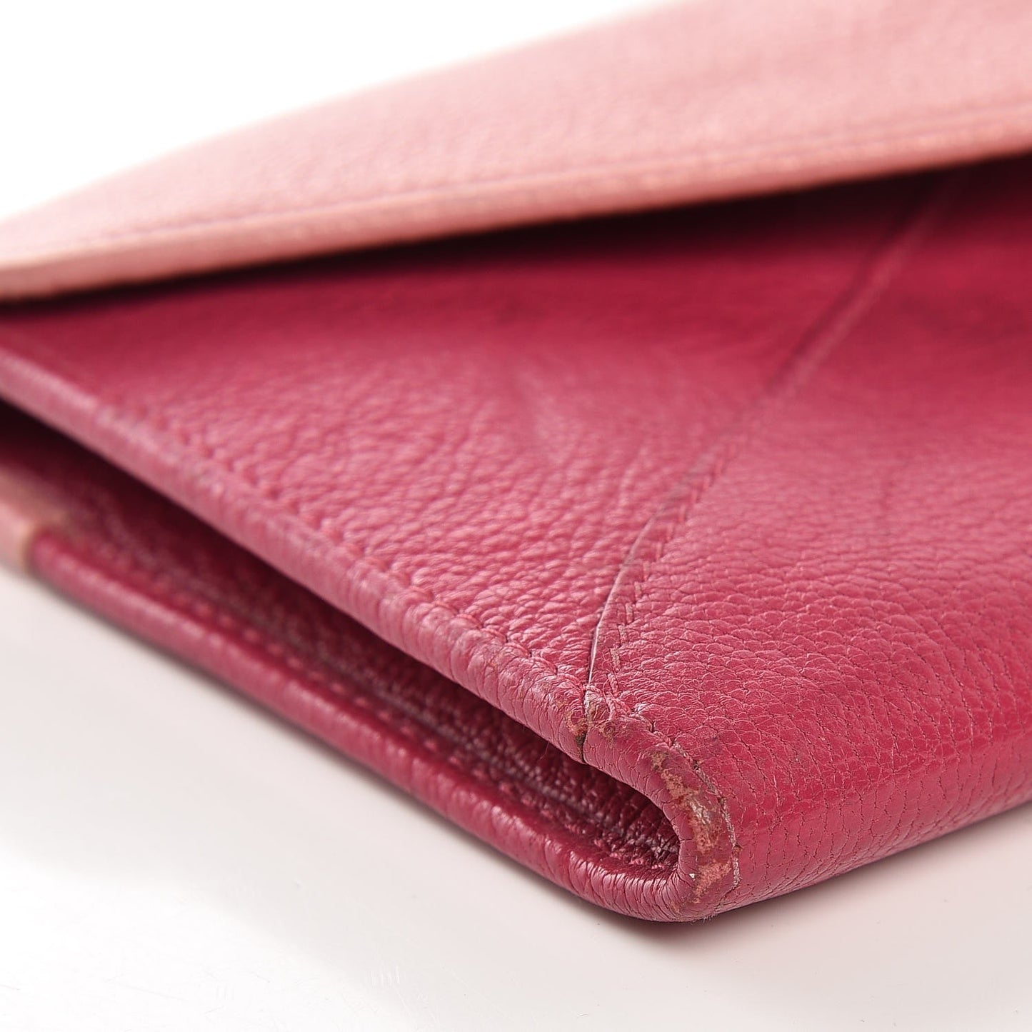 Goatskin Madras Bicolor Envelope Wallet Rosa Peonia