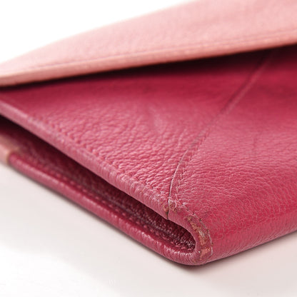 Miu Miu Goatskin Madras Bicolor Envelope Wallet Rosa Peonia 12 of 14