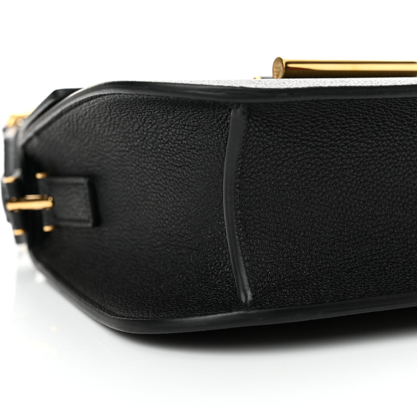 Grained Calfskin Mini T Clasp Tara Crossbody Bag Black