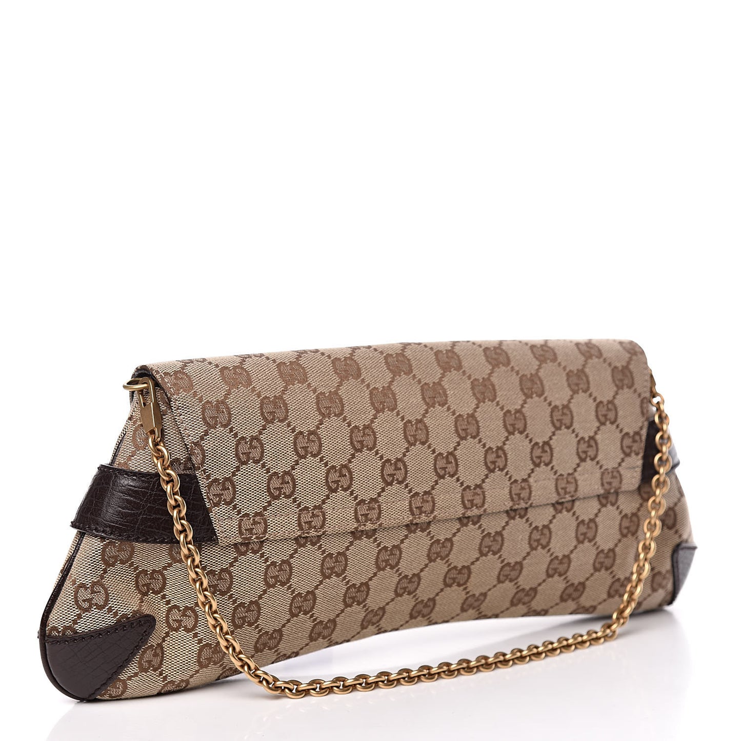 Monogram Horsebit Clutch Dark Brown
