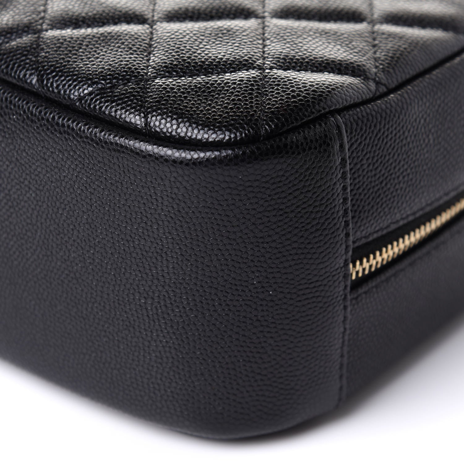 Chanel Caviar Quilted Curvy Pouch Cosmetic Case Black 10 of 11