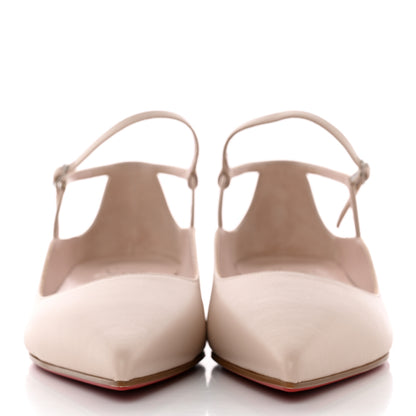 Christian Louboutin Calfskin Conclusive Spike Ankle Strap Ballerina Flats 39.5 Leche 2 of 14