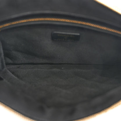 Chanel Tweed Quilted Medium Cosmetic Pouch Black Ecru White 5 of 7