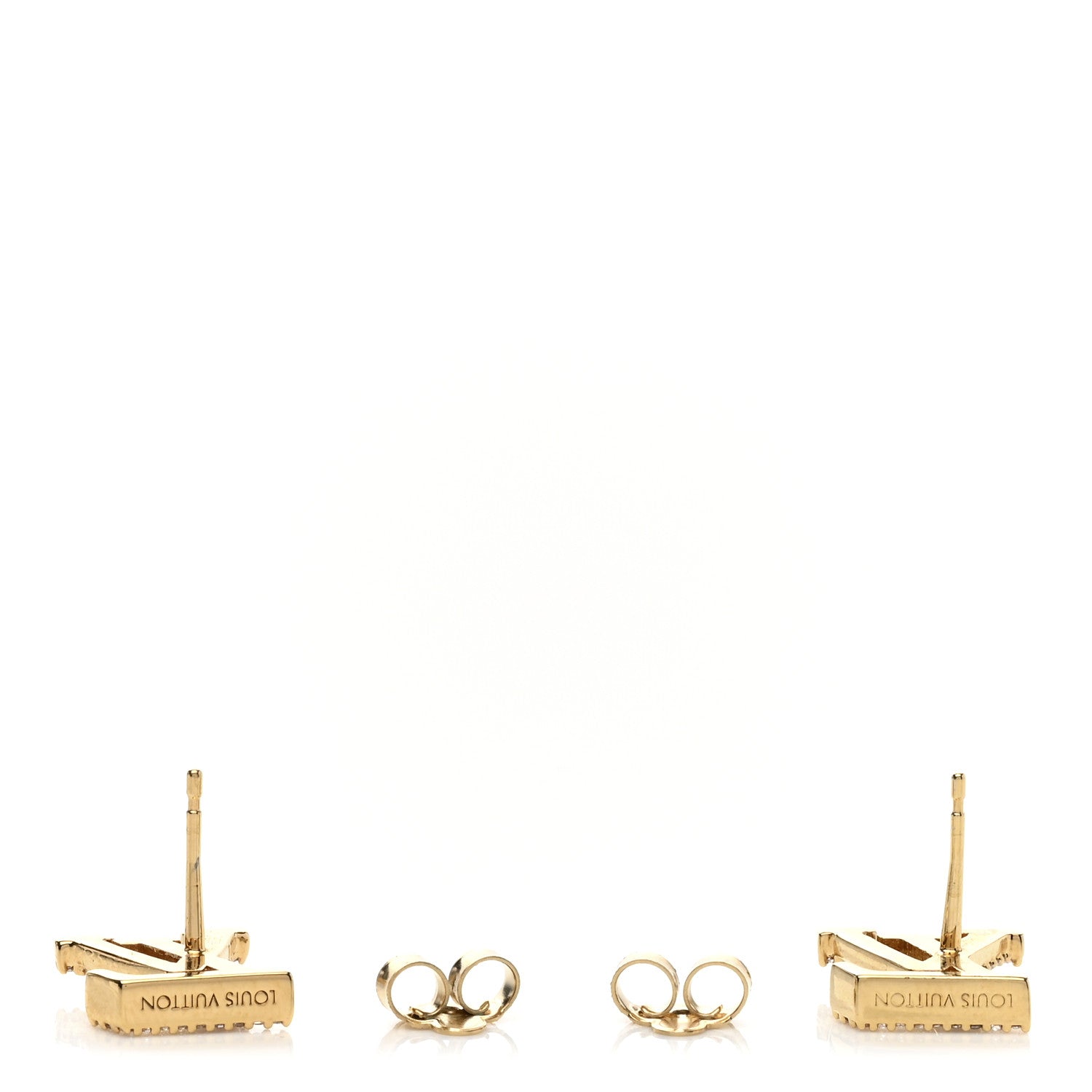 Louis Vuitton Metal Crystal LV Iconic Earrings Gold 3 of 4