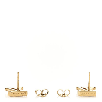 Louis Vuitton Metal Crystal LV Iconic Earrings Gold 3 of 4