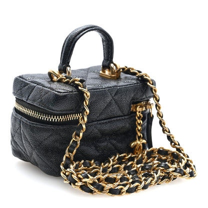 Chanel Caviar Quilted Mini Top Handle Vanity With Chain Black 2 of 9
