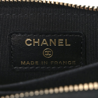 Chanel Shiny Caviar Quilted Strass CC Zip Coin Purse Black 6 of 9
