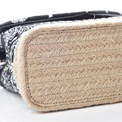 Saint Laurent Cotton Bandana Y Quilted Monogram Toy Loulou Crossbody Bag Black White 9 of 11