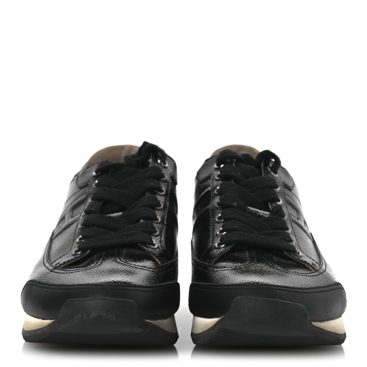 Patent Epsom Calfskin Trail Sneakers 37 Black