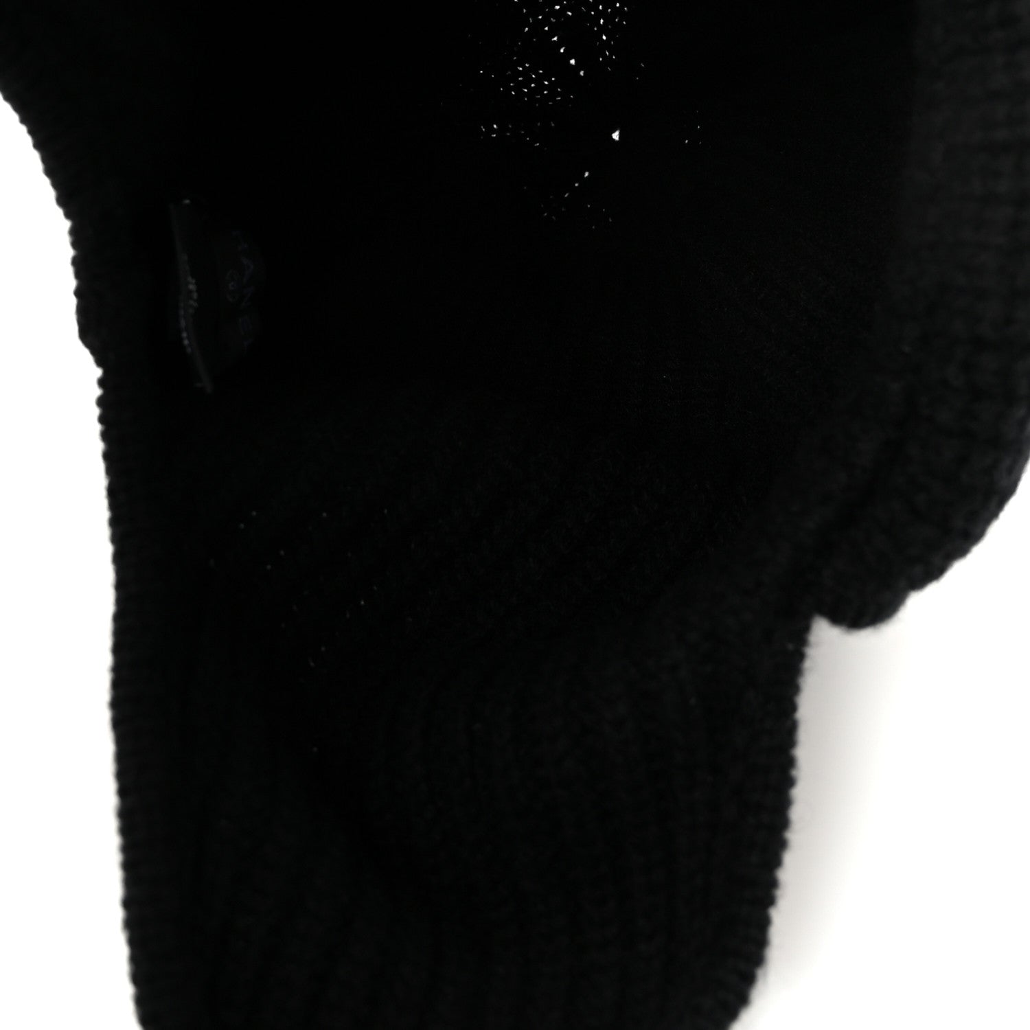 Chanel Cashmere CC Beanie Hat Black White 4 of 5